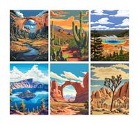 BEAYIOU 6 Pack National Park Diamond Art Painting Kits for Adults,Lanscape Diamond Painting Kits for Beginners,5D Full Drill Diamond Dots,Gem Art Crafts for Adults Wall Decor 12x16inch