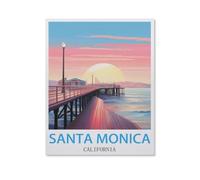 BEAYODKP 5D Diamond Painting，Santa Monica California，Diamond Embroidery Cross Stitch（50 x 60 cm/19.68 x 23.62 inches）-HV74