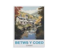 BEAYODKP 5D DIY Diamond Painting,Betws-y-Coed Conwy,Round Full Drill Crystal Rhinestone Embroidery Cross Stitch Arts Craft Canvas for Home Wall Decor(30 x 40 cm/11.81 x 15.74 inches)-GX13