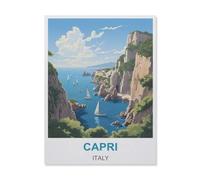 BEAYODKP 5D DIY Diamond Painting，Capri Italy，Round Full Drill Crystal Rhinestone Embroidery Cross Stitch Arts Craft Canvas for Home Wall Decor（50 x 60 cm/19.68 x 23.62 inches）-ID18