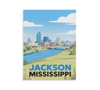 BEAYODKP 5D DIY Diamond Painting，Jackson Mississippi，Art Living Room Wall Decoration Gift（30 x 40 cm/11.81 x 15.74 inches）-HN77