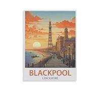 BEAYODKP 5D DIY Diamond Painting kit,Blackpool Lancashire,Round Resin Diamond Cross Stitch, Home Decoration Gift(50 x 60 cm/19.68 x 23.62 inches)-GY70