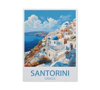BEAYODKP 5D DIY Diamond Painting Kit，Santorini, Greece (Coast)，Crystal Mosaic Full Drill Round Diamond Painting Embroidery Accessories（30 x 40 cm/11.81 x 15.74 inches）-BC35