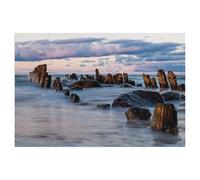 BEAYODKP 5D DIY Full Round Drill Diamond Painting，Groynes on The Baltic Sea Coast，Embroidery Full Round Diamond Cross Stitch Rhinestone Mosaic Decor Gift（30 x 40 cm/11.81 x 15.74 inches）-AF80