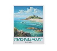 BEAYODKP 5D DIY Full Round Drill Diamond Painting，St Michael's Mount England，Embroidery Full Round Diamond Cross Stitch Rhinestone Mosaic Decor Gift（50 x 60 cm/19.68 x 23.62 inches）-HU46