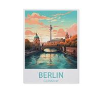 BEAYODKP Adult Paint by Numbers，Berlin Germany Vintage Travel Poster，DIY Paint by Numbers for Adults and Kids Painting by Numbers on Canvas Art Crafts Gift for Home Wall Decorations(20x30cm-AT18