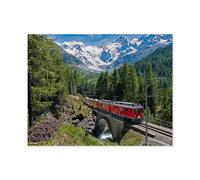 BEAYODKP Bernina Express, Switzerland，5D DIY Diamond Painting Full Round Drill Diamond Embroidery Cross Stitch Rhinestone Mosaic Paintings Art（30 x 40 cm/11.81 x 15.74 inches）-D23