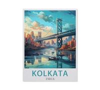 BEAYODKP Calcutta India，Diamond Art Kits for Adults and Kids, Full Drill Round Rhinestone Paint with Diamonds（30 x 40 cm/11.81 x 15.74 inches）-BA33