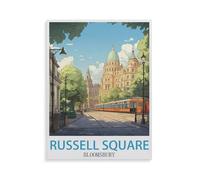 BEAYODKP Colorful DIY Paint by Number Kit for Families，Russell Square, Bloomsbury, London，Fun Relaxing Art Activity,Complete Set with Canvas Paints(20x30cm) 7.8x11.8 inches-GR79