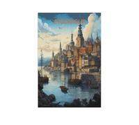 BEAYODKP Colorful DIY Paint by Number Kit for Families,Stockholm,Fun Relaxing Art Activity,Complete Set with Canvas Paints(20x30cm) 7.8x11.8 inches-GJ19