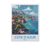 BEAYODKP Cote D'azur France，Paint by Number DIY Oil Painting Paint by Numbers Kits for Adults Beginner Canvas Acrylic Arts Craft for Home Wall Decor Drawing(30x40cm) 11.8x15.7 inches-DP21