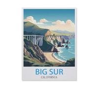 BEAYODKP Diamond Painting，Big Sur California，Full Round Diamond Embroidery Kits Cross Stitch Crystal Rhinestone Pictures Arts Craft Home Wall Decoration（30 x 40 cm/11.81 x 15.74 inches）-ID88