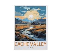 BEAYODKP Diamond Painting，Cache Valley Utah，Round Full Drill Acrylic Embroidery Cross Stitch Arts Craft Canvas Supply for Home Wall Decor Adults and Kids（50 x 60 cm/19.68 x 23.62 inches）-AZ22