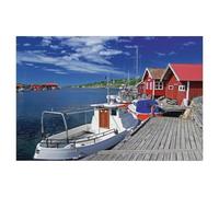 BEAYODKP Diamond Painting，Sweden: Small Harbour on The West Coast，Round Full Drill Acrylic Embroidery Cross Stitch Arts Craft Canvas Supply for Home Wall Decor Adults and Kids（40 x 50 cm）-AF47