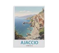 BEAYODKP Digital Painting DIY Frameless Paint by Number Kits,Ajaccio (Corsica, France),Paint by Numbers Oil Painting Canvas Print Wall Art Home Decoration(20x30cm) 7.8x11.8 inches-GQ44