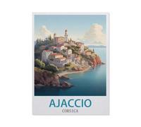 BEAYODKP Digital Painting DIY Frameless Paint by Number Kits,Ajaccio Corsica,Paint by Numbers Oil Painting Canvas Print Wall Art Home Decoration(50x60cm) 19.6x23.6 inches-GP54