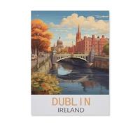 BEAYODKP Digital Painting DIY Frameless Paint by Number Kits，Dublin Ireland，Paint by Numbers Oil Painting Canvas Print Wall Art Home Decoration(40x50cm) 15.7x19.6 inches-FM14