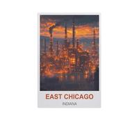 BEAYODKP Digital Painting DIY Frameless Paint by Number Kits，East Chicago Indiana，Paint by Numbers Oil Painting Canvas Print Wall Art Home Decoration(50x60cm) 19.6x23.6 inches-GH64