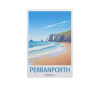 BEAYODKP Digital Painting DIY Frameless Paint by Number Kits，Perranporth Cornwall，Paint by Numbers Oil Painting Canvas Print Wall Art Home Decoration(20x30cm) 7.8x11.8 inches-GE94