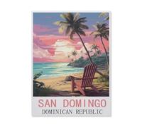 BEAYODKP Digital Painting DIY Frameless Paint by Number Kits，San Domingo Dominican Republic，Paint by Numbers Oil Painting Canvas Print Wall Art Home Decoration(40x50cm) 15.7x19.6 inches-FL84