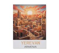 BEAYODKP Digital Painting DIY Frameless Paint by Number Kits，Yerevan Armenia，Paint by Numbers Oil Painting Canvas Print Wall Art Home Decoration(20x30cm) 7.8x11.8 inches-FM44