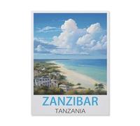 BEAYODKP Digital Painting DIY Frameless Paint by Number Kits，Zanzibar Tanzania，Paint by Numbers Oil Painting Canvas Print Wall Art Home Decoration(50x60cm) 19.6x23.6 inches-FM74