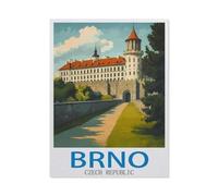 BEAYODKP DIY Oil Painting Paint by Number Kit,Brno Czech Republic,DIY Painting by Number Kits Oil Paint Drawing Canvas Home Decor Gift(20x30cm-FC99