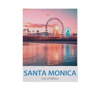 BEAYODKP DIY Oil Painting Paint by Number Kit，Santa Monica California，DIY Painting by Number Kits Oil Paint Drawing Canvas Home Decor Gift(40x50cm) 15.7x19.6 inches-EE28