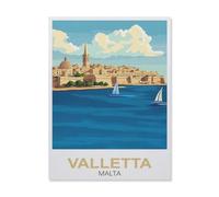 BEAYODKP DIY Oil Painting Paint by Number Kit,Valletta Malta,DIY Painting by Number Kits Oil Paint Drawing Canvas Home Decor Gift(30x40cm-FD29