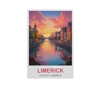 BEAYODKP DIY Paint by Numbers for Adults Canvas,Limerick County Limerick,DIY Oil Painting, Pictures Drawing Paintwork with Paintbrushes Decoration Gift(20x30cm) 7.8x11.8 inches-GJ91