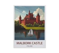 BEAYODKP DIY Paint by Numbers for Adults Canvas,Malbork Castle Poland,DIY Oil Painting, Pictures Drawing Paintwork with Paintbrushes Decoration Gift(40x50cm-FA61
