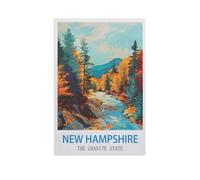 BEAYODKP DIY Paint by Numbers for Adults Canvas，New Hampshire The Granite State，DIY Oil Painting, Pictures Drawing Paintwork with Paintbrushes Decoration Gift(30x40cm) 11.8x15.7 inches-GA81