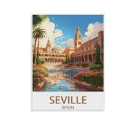 BEAYODKP DIY Paint by Numbers for Adults Canvas，Seville Spain，Landscape，DIY Oil Painting, Pictures Drawing Paintwork with Paintbrushes Decoration Gift(50x60cm-N27