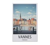 BEAYODKP DIY Paint by Numbers for Adults Canvas,Vannes France,DIY Oil Painting, Pictures Drawing Paintwork with Paintbrushes Decoration Gift(20x30cm)-AB67