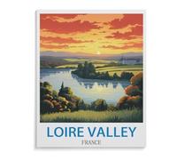 BEAYODKP DIY Paint by Numbers for Adults Canvas，Vintage Travel Poster Loire Valley France，DIY Oil Painting, Pictures Drawing Paintwork with Paintbrushes Decoration Gift(40x50cm-A27
