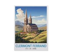 BEAYODKP DIY Paint by Numbers for Adults，Clermont-Ferrand PUY de Dome，Canvas Oil Acrylic Painting Kit(50x60cm) 19.6x23.6 inches-GO87