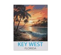 BEAYODKP DIY Paint by Numbers for Adults，Key West Florida，Canvas Oil Acrylic Painting Kit(50x60cm) 19.6x23.6 inches-FK27