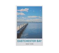 BEAYODKP Eastchester Bay New York,Beginner-Friendly Paint-by-Number Kit,Easy Introduction to Art(50x60cm) 19.6x23.6 inches-GG61