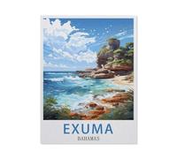 BEAYODKP Easy Paint by Numbers for Adults Beginners，Exuma Bahamas，Paint by Number Kit On Canvas for Adults New Painters's Gift DIY Gifts(50x60cm) 19.6x23.6 inches-EV33