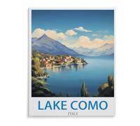 BEAYODKP Easy Paint by Numbers for Adults Beginners,Lake Como, Itali,Paint by Number Kit On Canvas for Adults New Painters's Gift DIY Gifts(30x40cm)-I49