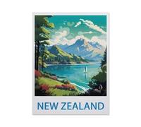 BEAYODKP Easy Paint by Numbers for Adults Beginners,New Zealand Vintage Travel Poster,Paint by Number Kit On Canvas for Adults New Painters's Gift DIY Gifts(30x40cm-AK70
