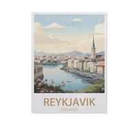 BEAYODKP Easy Paint by Numbers for Adults Beginners,Reykjavik Iceland Coast,Paint by Number Kit On Canvas for Adults New Painters's Gift DIY Gifts(20x30cm-BB92