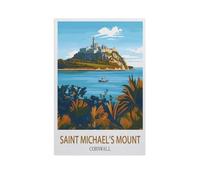 BEAYODKP Easy Paint by Numbers for Adults Beginners，Saint Michael's Mount Cornwall，Paint by Number Kit On Canvas for Adults New Painters's Gift DIY Gifts(30x40cm) 11.8x15.7 inches-FY13