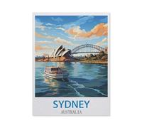 BEAYODKP Easy Paint by Numbers for Adults Beginners，Sydney Australia Vintage Travel Posters，Paint by Number Kit On Canvas for Adults New Painters's Gift DIY Gifts(50x60cm) 19.6x23.6 inches-CQ92
