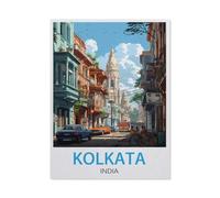 BEAYODKP Full Diamond 5D DIY Diamond Painting，Calcutta India，3D Diamond Embroidery Cross Stitch Mosaic Needle Works（30 x 40 cm/11.81 x 15.74 inches）-AZ46