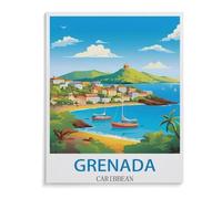 BEAYODKP Full Diamond 5D DIY Diamond Painting，Grenada Caribbean，3D Diamond Embroidery Cross Stitch Mosaic Needle Works（40 x 50 cm/15.74 x 19.68 inches）-A15