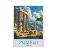 BEAYODKP Full Diamond 5D DIY Diamond Painting，Pompeii Italy Travel Poster，3D Diamond Embroidery Cross Stitch Mosaic Needle Works（40 x 50 cm/15.74 x 19.68 inches）-AV46