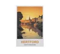 BEAYODKP Hertford Hertfordshire，Beginner-Friendly Paint-by-Number Kit,Easy Introduction to Art(20x30cm) 7.8x11.8 inches-GK41