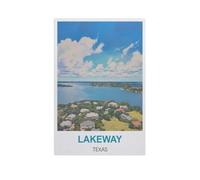 BEAYODKP Lakeway Texas，Beginner-Friendly Paint-by-Number Kit,Easy Introduction to Art(20x30cm) 7.8x11.8 inches-GF71