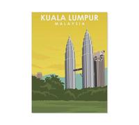 BEAYODKP Malaysia Kuala Lumpur Skyline，Paint by Number DIY Oil Painting Paint by Numbers Kits for Adults Beginner Canvas Acrylic Arts Craft for Home Wall Decor Drawing(20x30cm-BK61